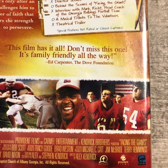 Facing The Giants New DVD c. 2007 Christian Movie Football Anamorphic Widescreen - Picture 12 of 16